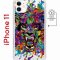 Чехол-накладка Apple iPhone 11 (598890) Kruche PRINT Colored beast