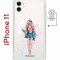 Чехол-накладка iPhone 11 Kruche Magnet Print Fashion Girl
