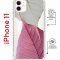 Чехол-накладка iPhone 11 Kruche Magrope Print Pink and white