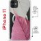 Чехол-накладка iPhone 11 Kruche Magrope Print Pink and white