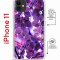 Чехол-накладка iPhone 11 Kruche Magrope Print Purple leaves