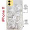 Чехол-накладка iPhone 11 Kruche Magrope Print White roses