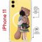 Чехол-накладка Apple iPhone 11 (598920) Kruche PRINT Девочка с мишкой