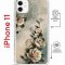 Чехол-накладка iPhone 11 Kruche Magrope Print Белая роза
