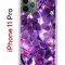 Чехол-накладка iPhone 11 Pro Kruche Print Purple leaves