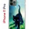 Чехол-накладка iPhone 11 Pro Kruche Print Черный кот