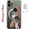 Чехол-накладка iPhone 11 Pro Kruche Magnet Print Девочка с мишкой