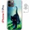 Чехол-накладка iPhone 11 Pro Kruche Magnet Print Черный кот