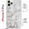 Чехол-накладка iPhone 11 Pro Kruche Magrope Print White roses