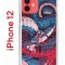 Чехол-накладка iPhone 12/12 Pro Kruche Print Японская змея