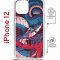 Чехол-накладка Apple iPhone 12  (598927) Kruche PRINT Японская змея