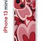 Чехол-накладка Apple iPhone 13 mini (606541) Kruche PRINT Сердечки