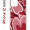 Чехол-накладка iPhone 12 mini Kruche Print Сердечки