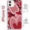 Чехол-накладка Apple iPhone 12  (598927) Kruche PRINT Сердечки