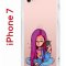 Чехол-накладка iPhone 7/8/SE (2020) Kruche Print Pink Hair
