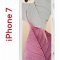 Чехол-накладка iPhone 7/8/SE (2020) Kruche Print Pink and white
