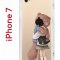Чехол-накладка iPhone 7/8/SE (2020)/SE (2022) Kruche Print Девочка с мишкой
