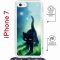 Чехол-накладка iPhone 7/8/SE (2020) Kruche Magrope Print Черный кот