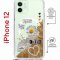 Чехол-накладка iPhone 12/12 Pro Kruche Magrope Print Крафтовые наклейки