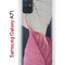Чехол-накладка Samsung Galaxy A71 Kruche Print Pink and white