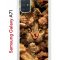 Чехол-накладка Samsung Galaxy A71 Kruche Print Котик с рыбками