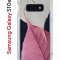 Чехол-накладка Samsung Galaxy S10e Kruche Print Pink and white