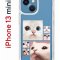 Чехол-накладка iPhone 13 mini Kruche Print Коты