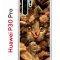 Чехол-накладка Huawei P30 Pro Kruche Print Котик с рыбками