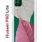 Чехол-накладка Huawei P40 Lite Kruche Print Pink and white