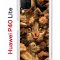 Чехол-накладка Huawei P40 Lite  Kruche Print Котик с рыбками