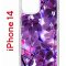 Чехол-накладка iPhone 14 Kruche Print Purple leaves