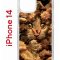 Чехол-накладка Apple iPhone 14  (625957) Kruche PRINT Котик с рыбками