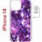 Чехол-накладка Apple iPhone 14  (625959) Kruche PRINT Purple leaves