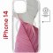 Чехол-накладка Apple iPhone 14  (625959) Kruche PRINT Pink and white