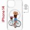 Чехол-накладка Apple iPhone 14  (625959) Kruche PRINT Велосипедная прогулка