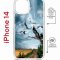 Чехол-накладка Apple iPhone 14  (625960) Kruche PRINT Журавли