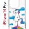 Чехол-накладка iPhone 14 Pro Kruche Print Flying Unicorn