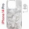 Чехол-накладка iPhone 14 Pro Kruche Magnet Print White roses