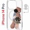 Чехол-накладка Apple iPhone 14 Pro (625964) Kruche PRINT Девочка с мишкой