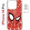 Чехол-накладка Apple iPhone 14 Pro (625964) Kruche PRINT Человек-Паук красный