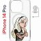 Чехол-накладка Apple iPhone 14 Pro (625964) Kruche PRINT Tattoo Girl