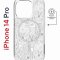 Чехол-накладка Apple iPhone 14 Pro (625964) Kruche PRINT Skull White