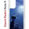 Чехол-накладка Xiaomi Redmi Note 11/Note 11S Kruche Print Лунный кот