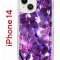 Чехол-накладка iPhone 14 Kruche Print Purple leaves