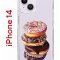 Чехол-накладка Apple iPhone 14  (625957) Kruche PRINT Donuts
