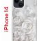 Чехол-накладка iPhone 14 Kruche Print White roses