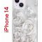 Чехол-накладка iPhone 14 Kruche Print White roses