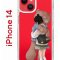 Чехол-накладка Apple iPhone 14  (625957) Kruche PRINT Девочка с мишкой