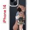 Чехол-накладка Apple iPhone 14  (625957) Kruche PRINT Девочка с мишкой