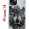 Чехол-накладка Apple iPhone 14  (625957) Kruche PRINT Волк